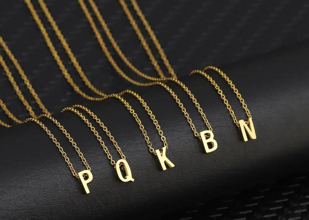 Gold Initial Letter Pendant