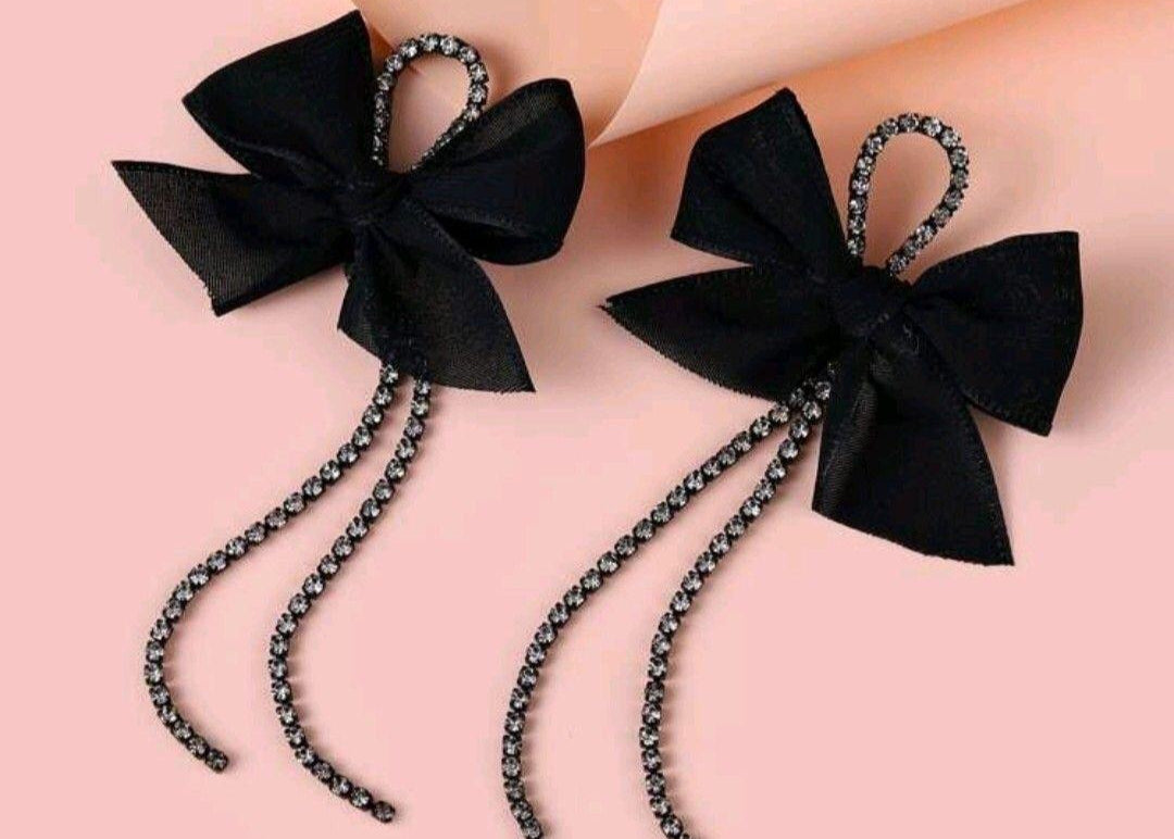 Black Bow Earrings