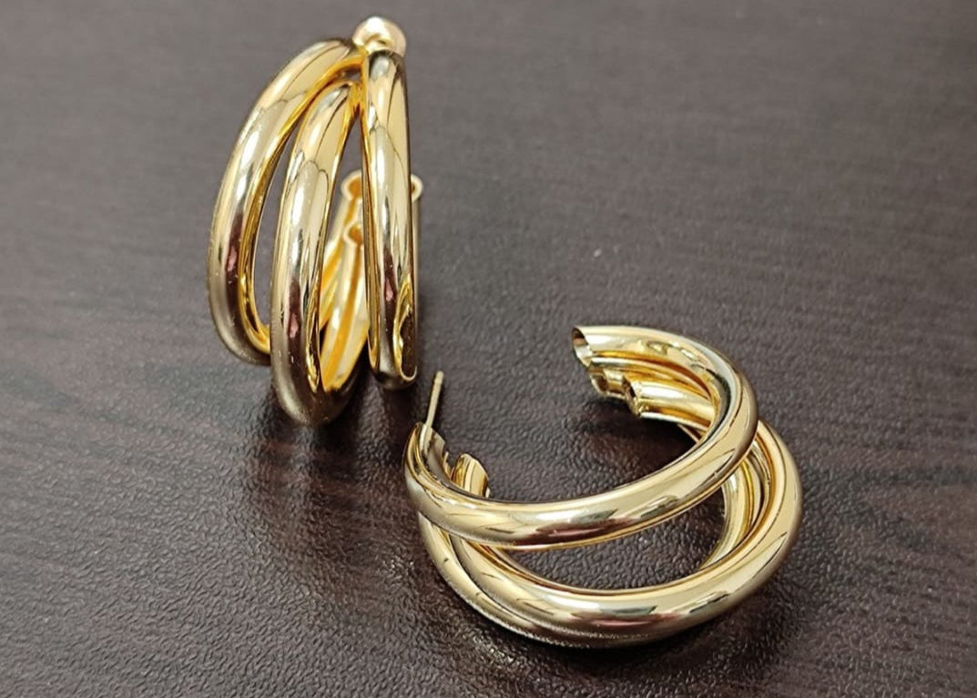 Western Wear Golden Earrings
