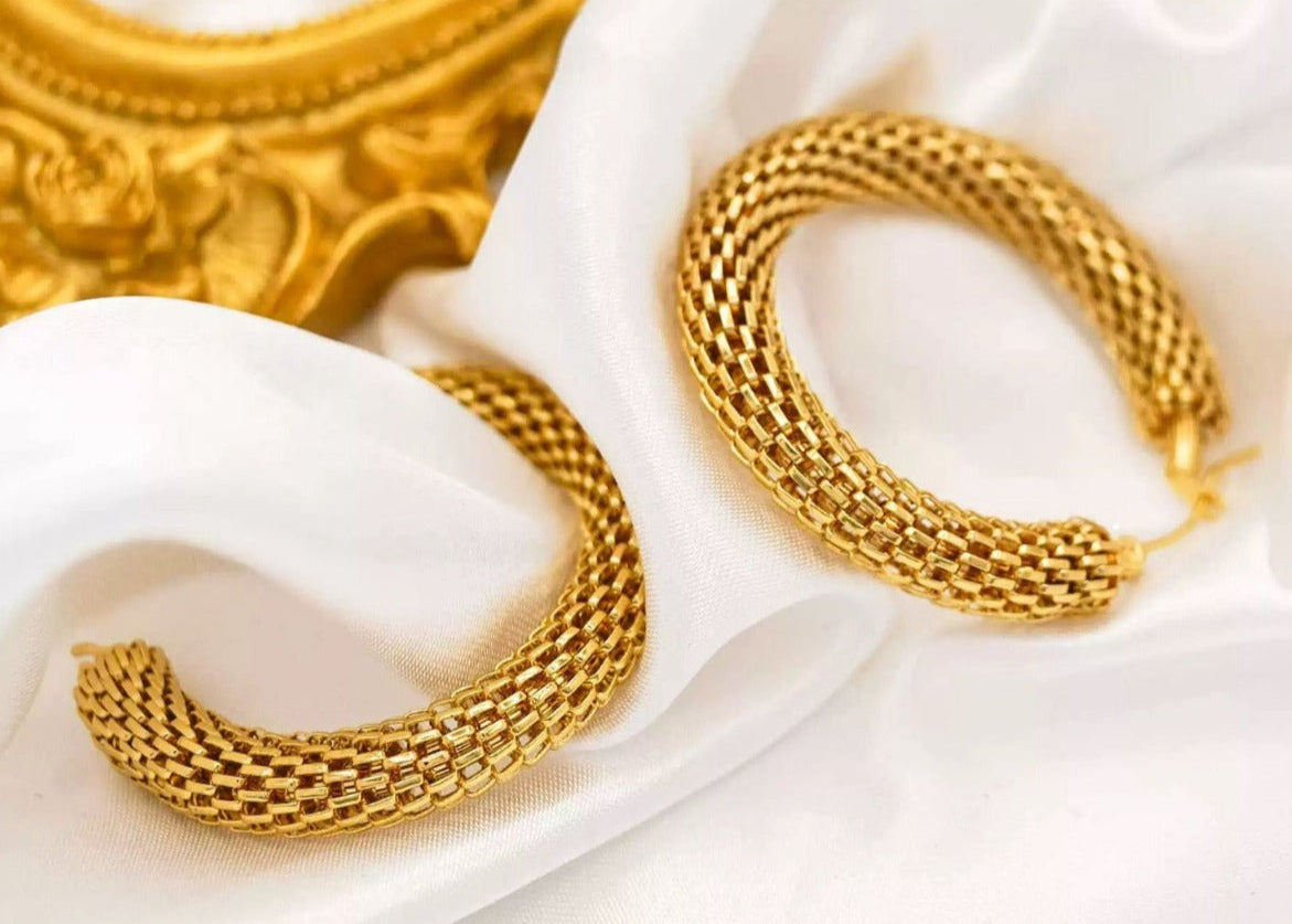 Round Geometric Hoop Earrings