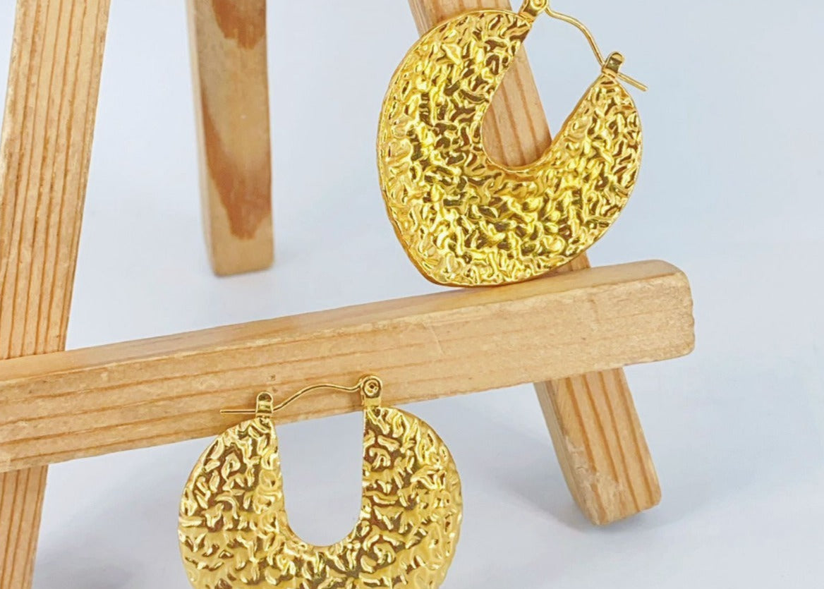 Hammered Gold Earrings