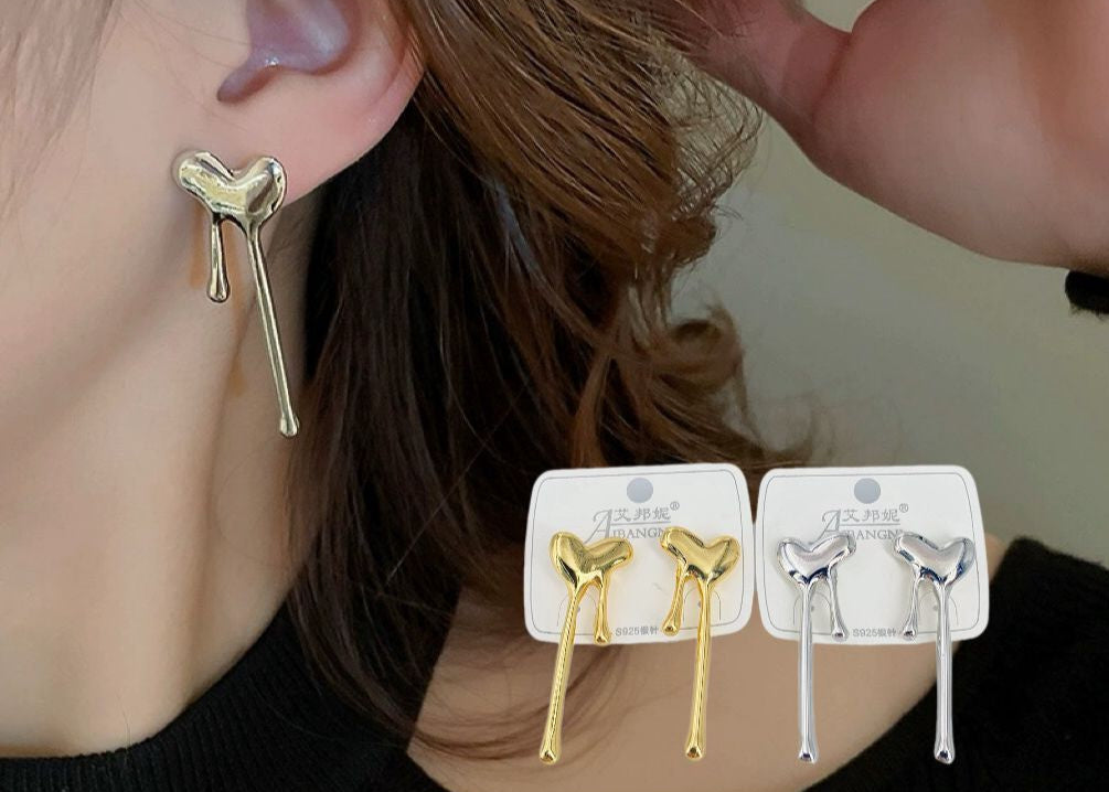 Melted Heart Earrings