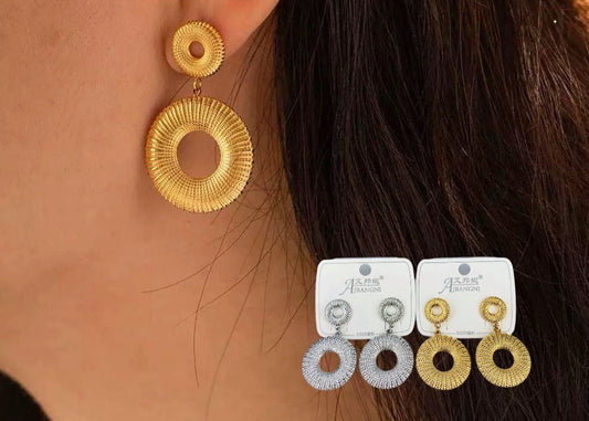 Niaspi Hollow Round Dangle Earrings